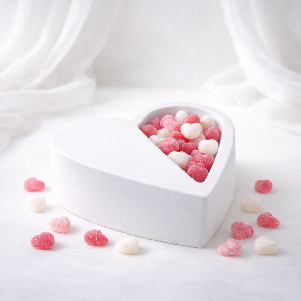 Vaso Decorativo in Ceramica a Forma di Cuore