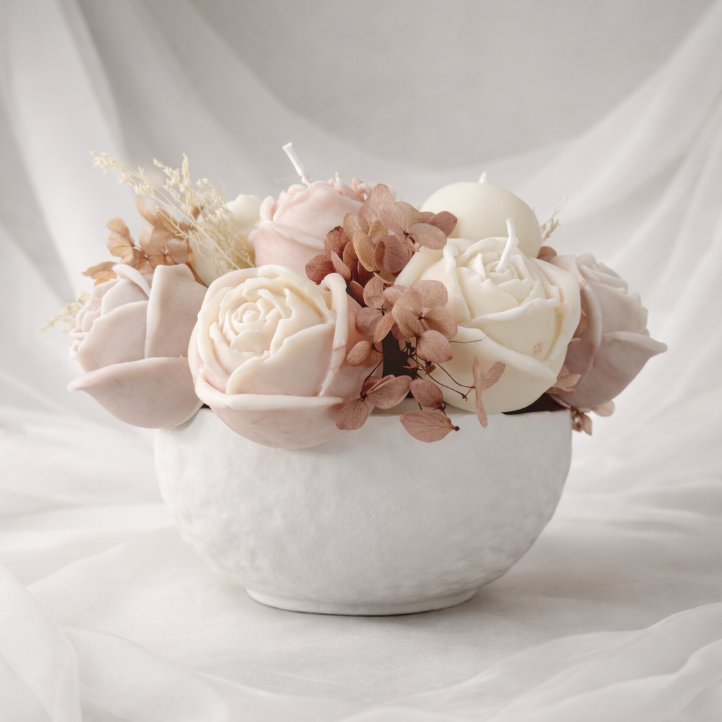Centrotavola Decorativo con Rose Artigianali