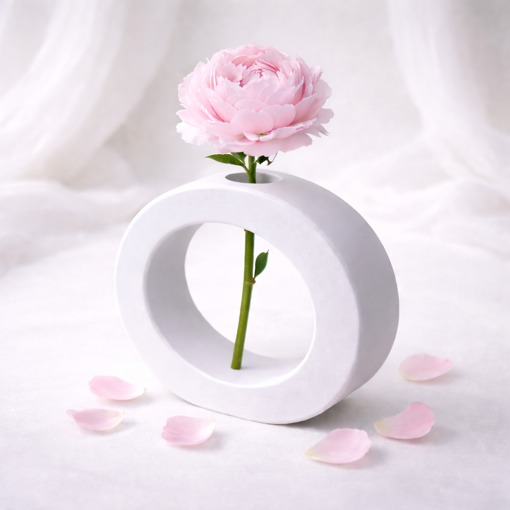 Vaso Decorativo in Ceramica Moderna con Design Circolare