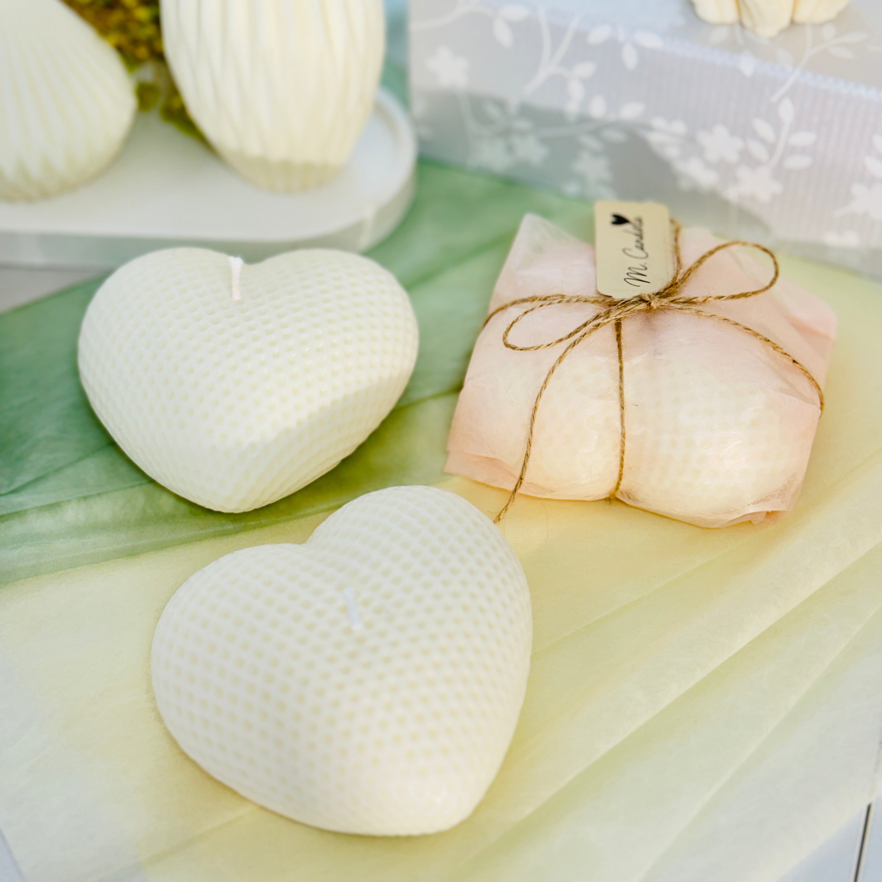 Candela a forma di cuore in cera